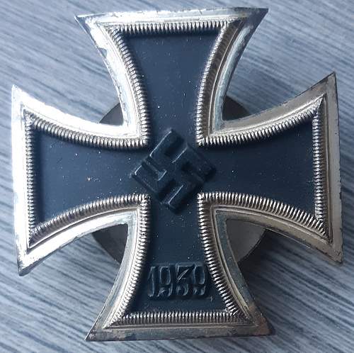 New Eisernes Kreuz 1. Klasse L/54 Schraubscheibe mit Verleihungsschatulle