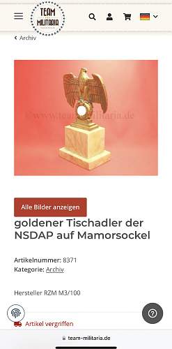 Nsdap nuremberg desk eagle