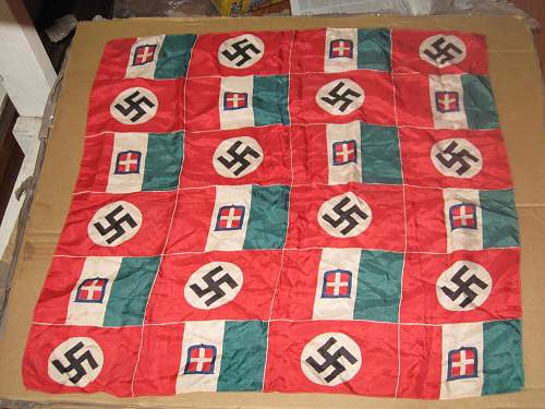 nazi and italian flags checkered silk kerchief