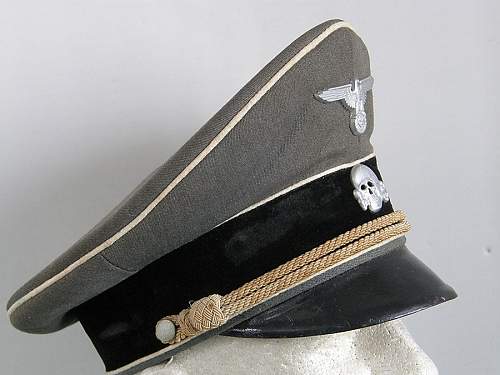 Un-issued Waffen SS officer Kleiderklasse visor cap