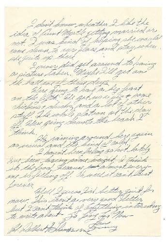 WW2 Era Letter Written by U.S. Marine in The Pacific. He mentions Getting Chased by a Japanese Submarine.