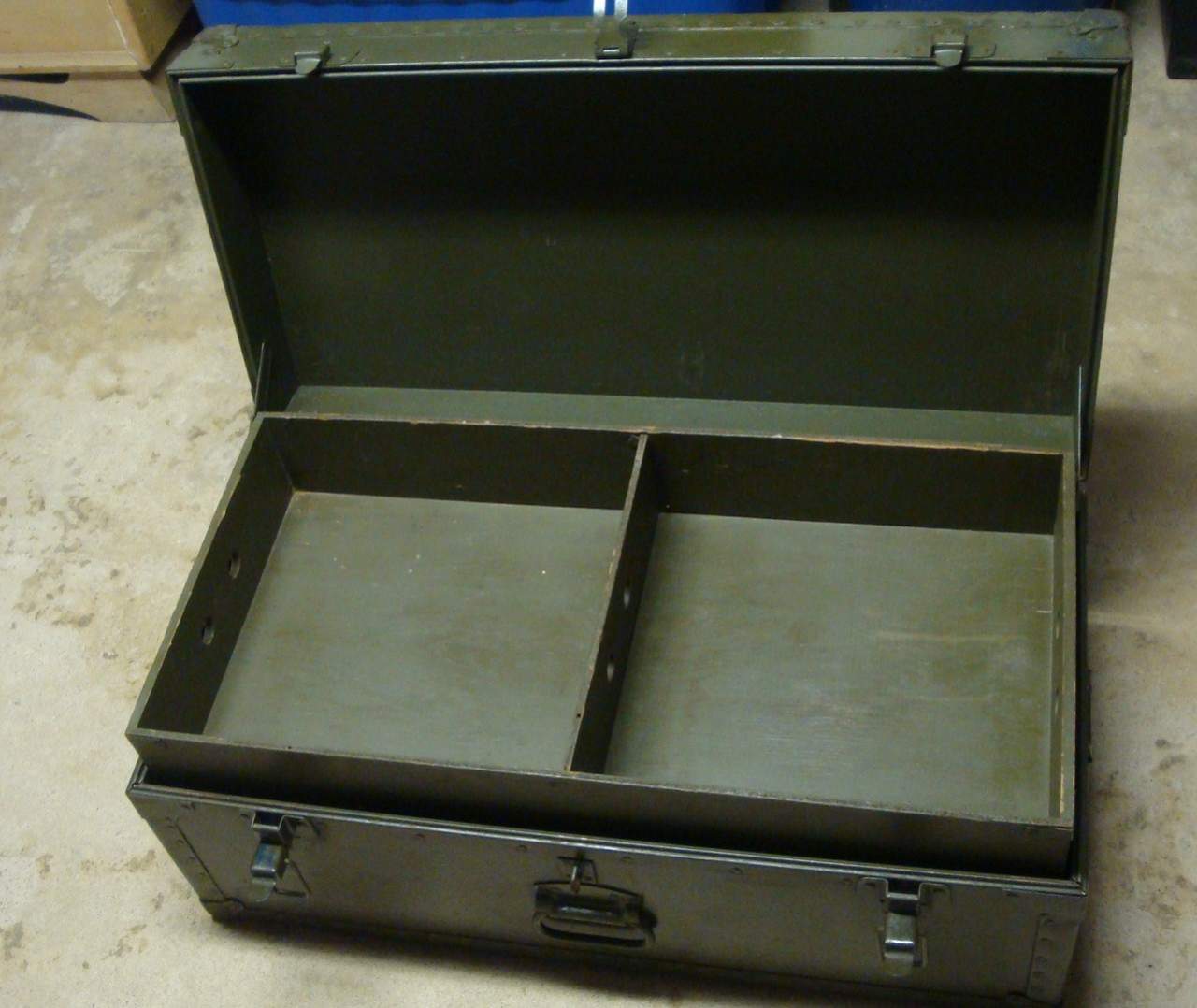 Vintage Doehler Military Footlocker 1949 Trunk WWII Army Navy Marine Colonel