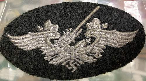 Flak Gunner Qualification Sleeve Patch