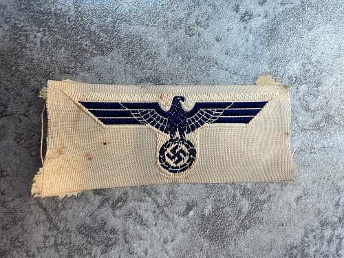 Kriegsmarine Costal Artillery Breast Eagle and Overseas Cap Eagle fresh finds need opinion