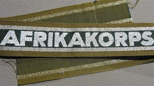 &quot;AFRIKAKORPS&quot; cuff title in mnt condition