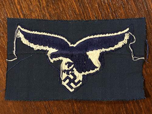 WW2 Luftwaffe Blue BeVo Breast Eagle Insignia