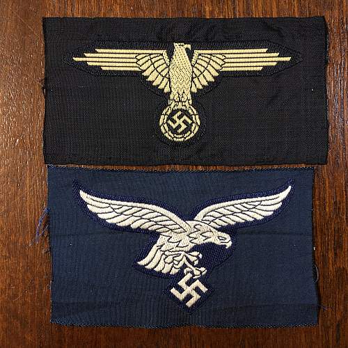 WW2 Luftwaffe Blue BeVo Breast Eagle Insignia