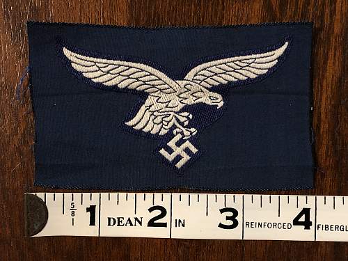 WW2 Luftwaffe Blue BeVo Breast Eagle Insignia