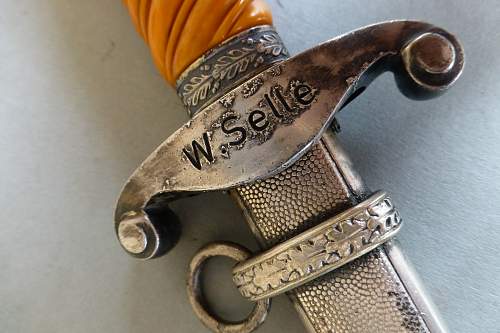 Early personalized Heer dagger by Christianswerk with Klaas fittings and Slant grip