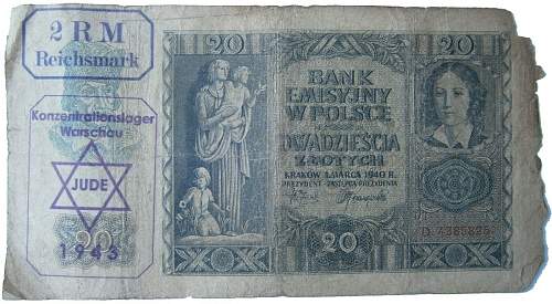 Polish banknotes stamped with nazi WWII Fake?