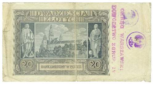 A question relating to stamped banknotes.