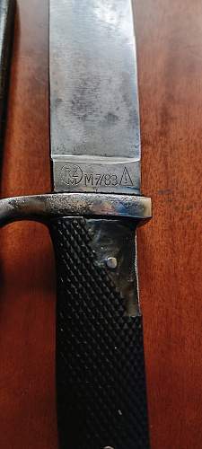 Worn Hj knife scarce maker mark