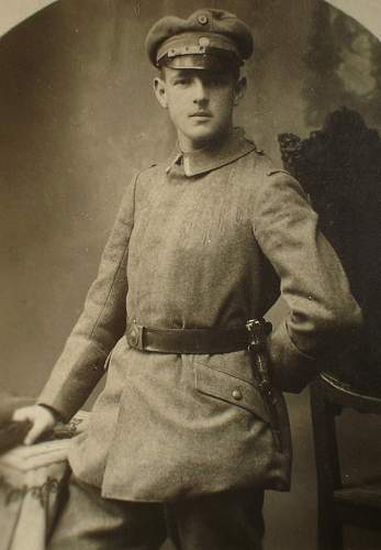 Postcard of a  German Soldier with trench knife