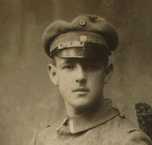 Postcard of a  German Soldier with trench knife