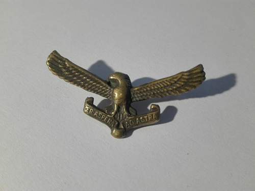 &quot;Per aspera ad astra&quot; eagle pin/badge