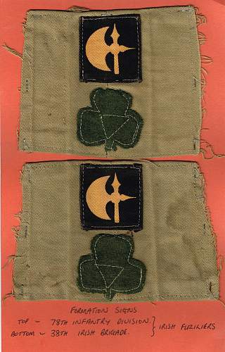 78th Division Irish Brigade WWII shoulder straps