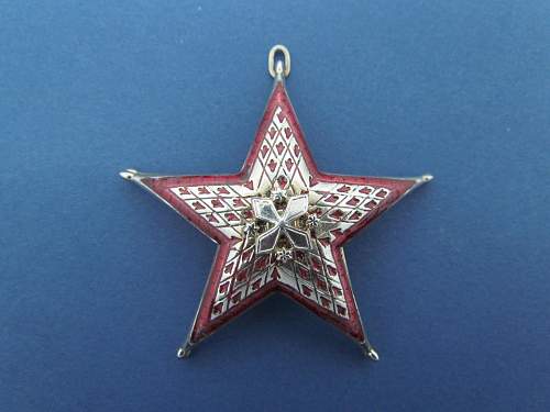 Star with Red Enamel Pin/Badge