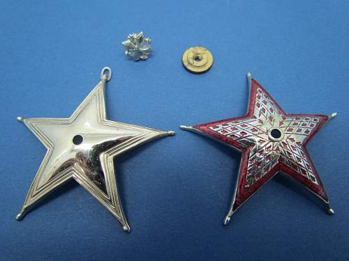 Star with Red Enamel Pin/Badge