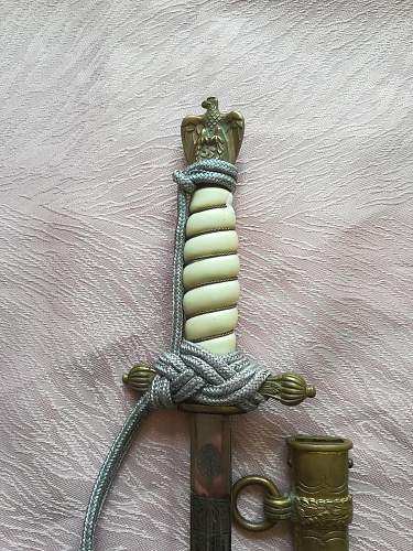 Kriegsmarine 2nd model Hörster etched dagger with portepee