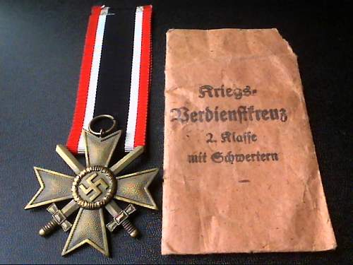 Kriegsverdienstkreuz 2.Klasse mit Schwerten.