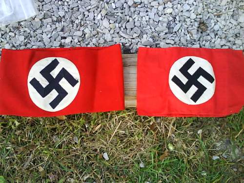 Nazi ARMBANDS and Deaths Head Skull Patch