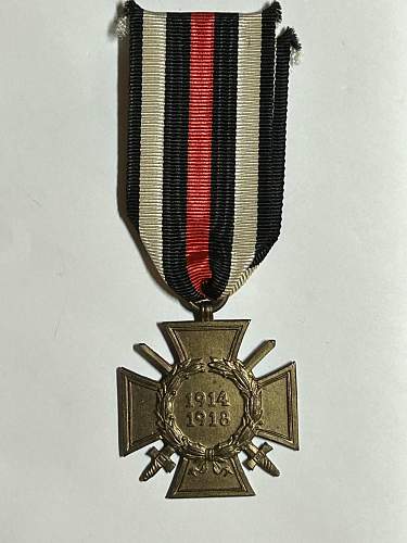 Click image for larger version. 

Name:	WW1 Cross of Honor 1.jpg 
Views:	5 
Size:	213.5 KB 
ID:	1726298