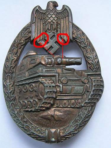 Bronze? Panzerkampfabzeichen made by  Rudolf Souval