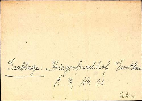 WW2 Death Card of Kriegsmarine member Johann Wolfsöldner.