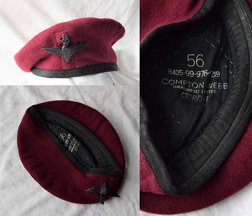 post war British Parachute regiment and Airborne forces maroon berets