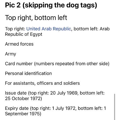 Arabic (Syrian) Dog Tags &amp; ID Cards