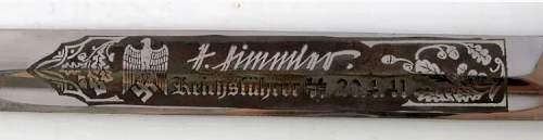 “Himmler” Etching on Bayonet - post-war add-on?