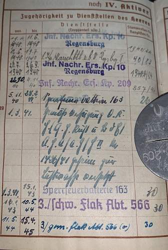 WW2 Flak Wehrpass &amp; dogtag for Walter Kasper