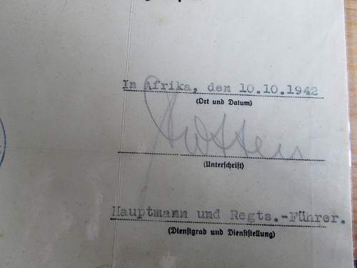 lot documents from the  panzer abteilung 8   AFRIKA