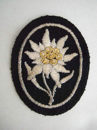 SS Gebirgsjäger edelweiss badge.