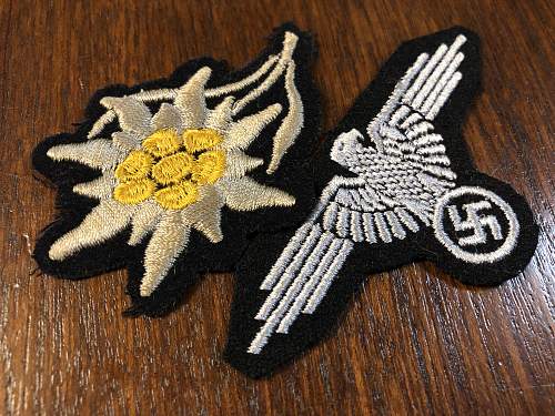 WW2 Waffen-SS Gebirgsjager Edelweiss Patch M43 Feldmütze Cap Insignia