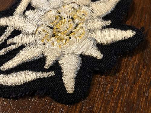 WW2 Waffen-SS Gebirgsjager Edelweiss Patch M43 Feldmütze Cap Insignia