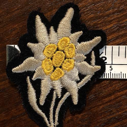 WW2 Waffen-SS Gebirgsjager Edelweiss Patch M43 Feldmütze Cap Insignia