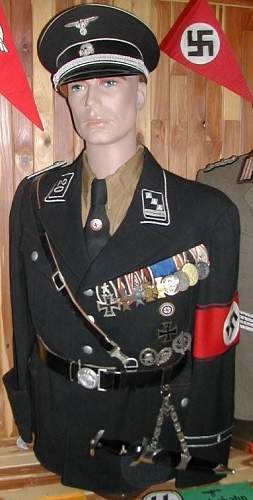 Black SS uniform in wear, 1943