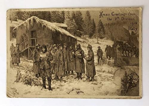 WW1 Era Christmas Card From 7th Infantry Division.