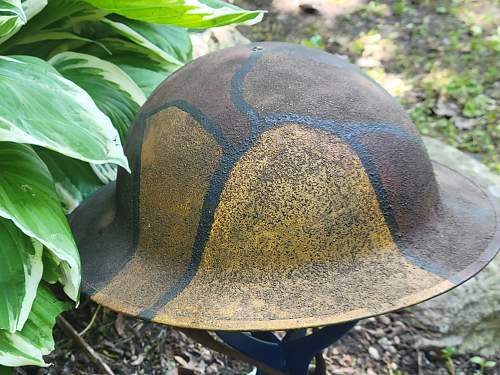 WWI US camo helmet